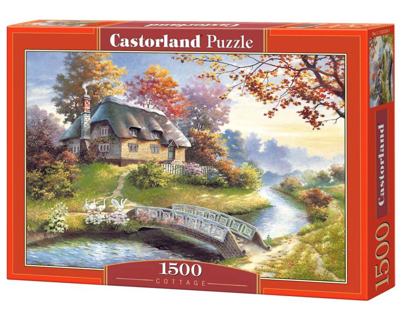 1500 Piece Jigsaw Puzzle, Cottage, Charming Nook, Pond, Countryside, Adult Puzzles, Castorland C-150359-2